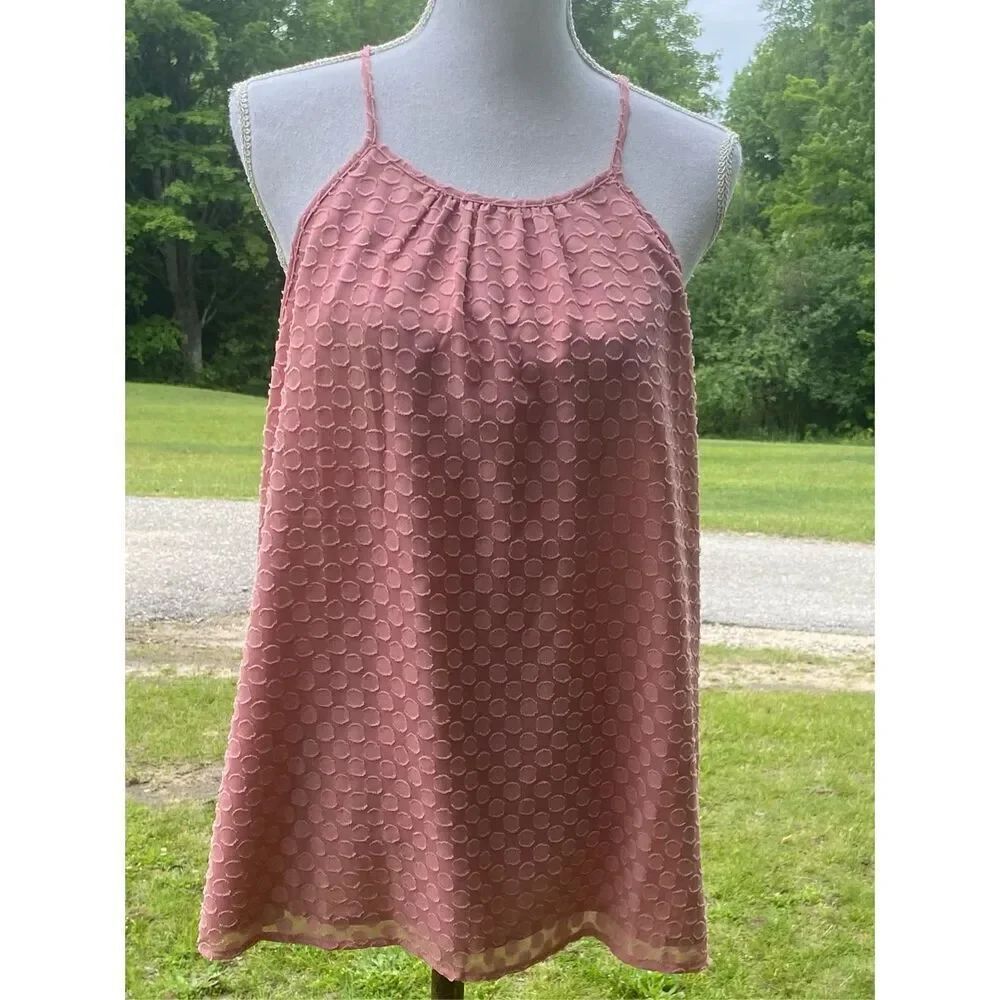 41 Hawthorn Womens Pink Textured Spaghetti Strap Cami Size XL